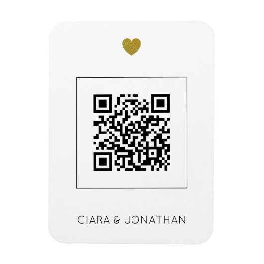 Moderne uitnodiging tot weduwen met QR-code Magneet (Verticaal)