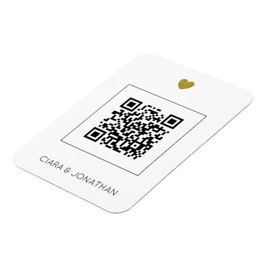 Moderne uitnodiging tot weduwen met QR-code Magneet (Linkerzijde)