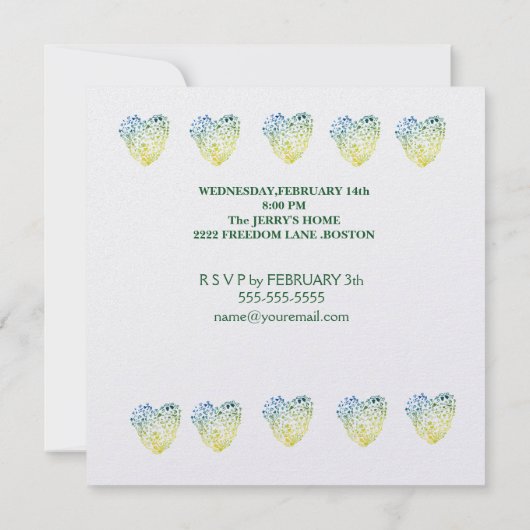 Moderne Uitnodiging Valentijn Feestviering (Achterkant)