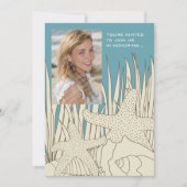 Moderne uitnodiging van Beach Photo Graduation Par (Voorkant)