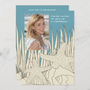 Moderne uitnodiging van Beach Photo Graduation Par