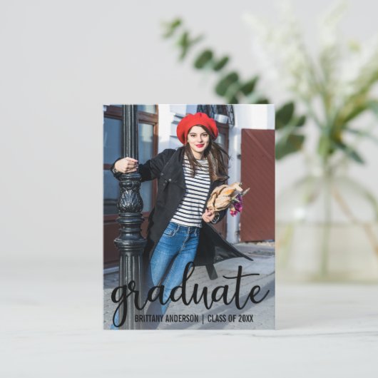 Moderne Uitnodiging van de GraduPartij van de Manu Briefkaart (Staand voorkant)