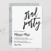 Moderne Uitnodiging van de Partij van het Afstudee (Voorkant / Achterkant)