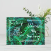 Moderne uitnodiging van de Tropische Partij - Neon (Staand voorkant)