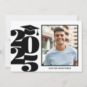 Moderne uitnodiging van de zwarte en witte GraduPa (Voorkant)