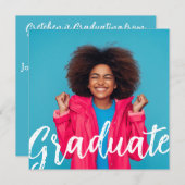 Moderne Uitnodiging van het Afstuderen van de Foto (Voorkant / Achterkant)