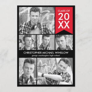 Moderne uitnodiging van het Afstuderen van de vlag