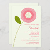 Moderne uitnodiging van het blote bloem Bridal (Voorkant / Achterkant)