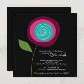 Moderne uitnodiging van het blote bloem Bridal (Voorkant / Achterkant)