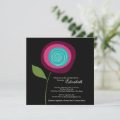 Moderne uitnodiging van het blote bloem Bridal (Staand voorkant)