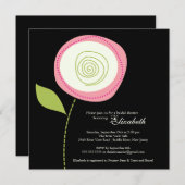 Moderne uitnodiging van het blote bloem Bridal (Voorkant / Achterkant)