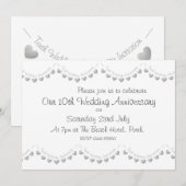 Moderne uitnodiging voor 10e trouwdag (Voorkant / Achterkant)