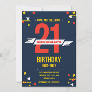 Moderne uitnodiging voor 21e verjaardag