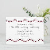 Moderne uitnodiging voor 40-jarig robijnen huwelij (Staand voorkant)