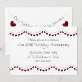 Moderne uitnodiging voor 40-jarig robijnen huwelij (Voorkant / Achterkant)