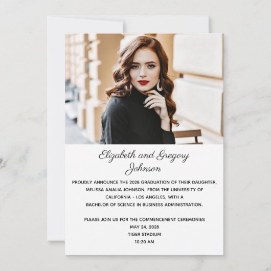 Moderne uitnodiging voor aankondiging Afstuderen f (Achterkant)