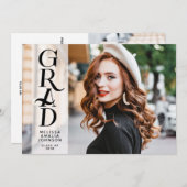 Moderne uitnodiging voor aankondiging Afstuderen f (Voorkant / Achterkant)