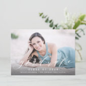 Moderne uitnodiging voor aankondiging afstuderen f (Staand voorkant)