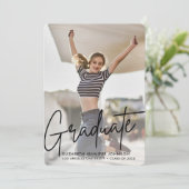 Moderne uitnodiging voor aankondiging Afstuderen f (Staand voorkant)