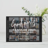 Moderne uitnodiging voor afgestudeerden fotocollag (Staand voorkant)