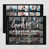 Moderne uitnodiging voor afgestudeerden fotocollag (Voorkant / Achterkant)
