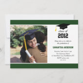 Moderne uitnodiging voor Afstuderen - Hunter Green (Voorkant)