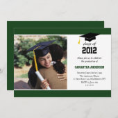 Moderne uitnodiging voor Afstuderen - Hunter Green (Voorkant / Achterkant)