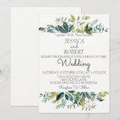 Moderne uitnodiging voor botanische weddenschappen (Voorkant / Achterkant)