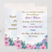 Moderne uitnodiging voor bruiloft (Voorkant / Achterkant)