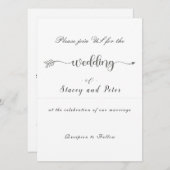 Moderne uitnodiging voor bruiloft (Voorkant / Achterkant)