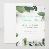 Moderne uitnodiging voor bruiloft met botanische b (Voorkant / Achterkant)