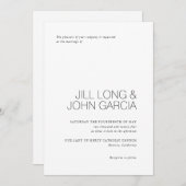 Moderne uitnodiging voor bruiloft met minimaal ont (Voorkant / Achterkant)