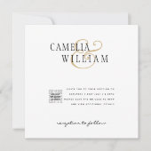 Moderne uitnodiging voor bruiloft via witte en zwa (Voorkant)