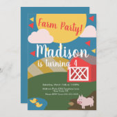 Moderne uitnodiging voor Confetti van de Birthday  (Voorkant / Achterkant)