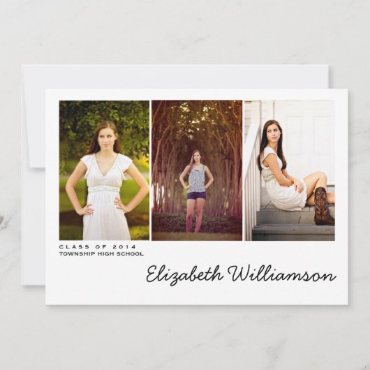 Moderne uitnodiging voor drie fotograaf (Voorkant)