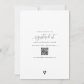 Moderne uitnodiging voor een bruidsfeest met QR-co (Achterkant)
