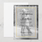 Moderne uitnodiging voor een bruiloft - Overlay BW (Voorkant / Achterkant)