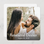 Moderne uitnodiging voor een diner met fotorehears (Voorkant / Achterkant)