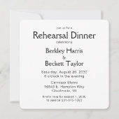 Moderne uitnodiging voor een diner met fotorehears (Achterkant)