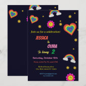 Moderne uitnodiging voor een viering van de regenb (Voorkant / Achterkant)