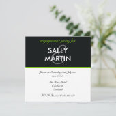 Moderne uitnodiging voor een zwarte & groene milie (Staand voorkant)