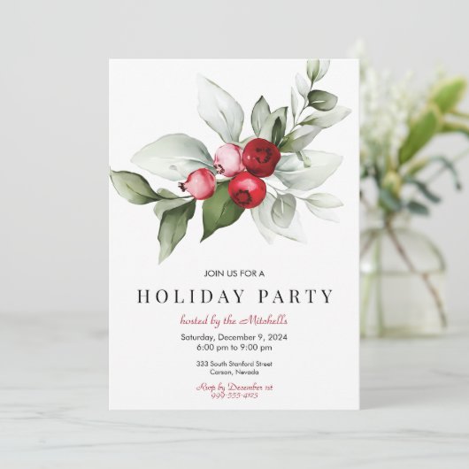 Moderne uitnodiging voor feestdag (Staand voorkant)