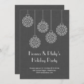 Moderne uitnodiging voor feestdag - grijs (Voorkant / Achterkant)