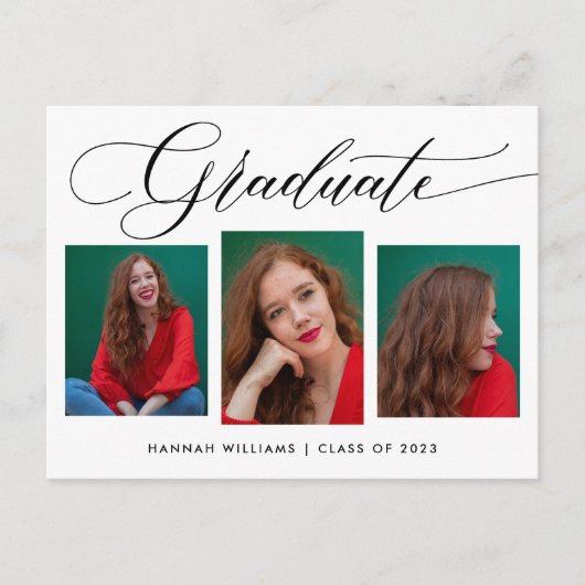 Moderne uitnodiging voor fotocollage Graduation Pa (Voorkant)