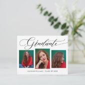 Moderne uitnodiging voor fotocollage Graduation Pa (Staand voorkant)