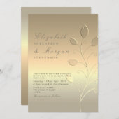 Moderne uitnodiging voor gouden bruiloft (Voorkant / Achterkant)