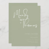 Moderne uitnodiging voor groene bruiloft (Voorkant / Achterkant)