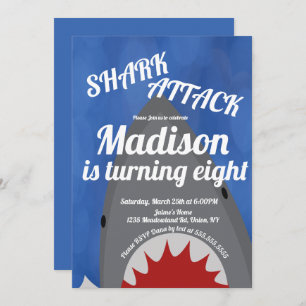 Moderne uitnodiging voor haaienpartij