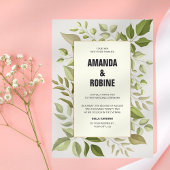 Moderne uitnodiging voor het huwelijk met eucalypt