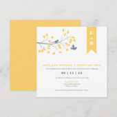 Moderne uitnodiging voor het huwelijk van vogels (Voorkant / Achterkant)